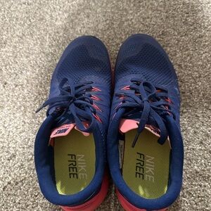 Nike Free Athletic Shoes - Blue and Pink